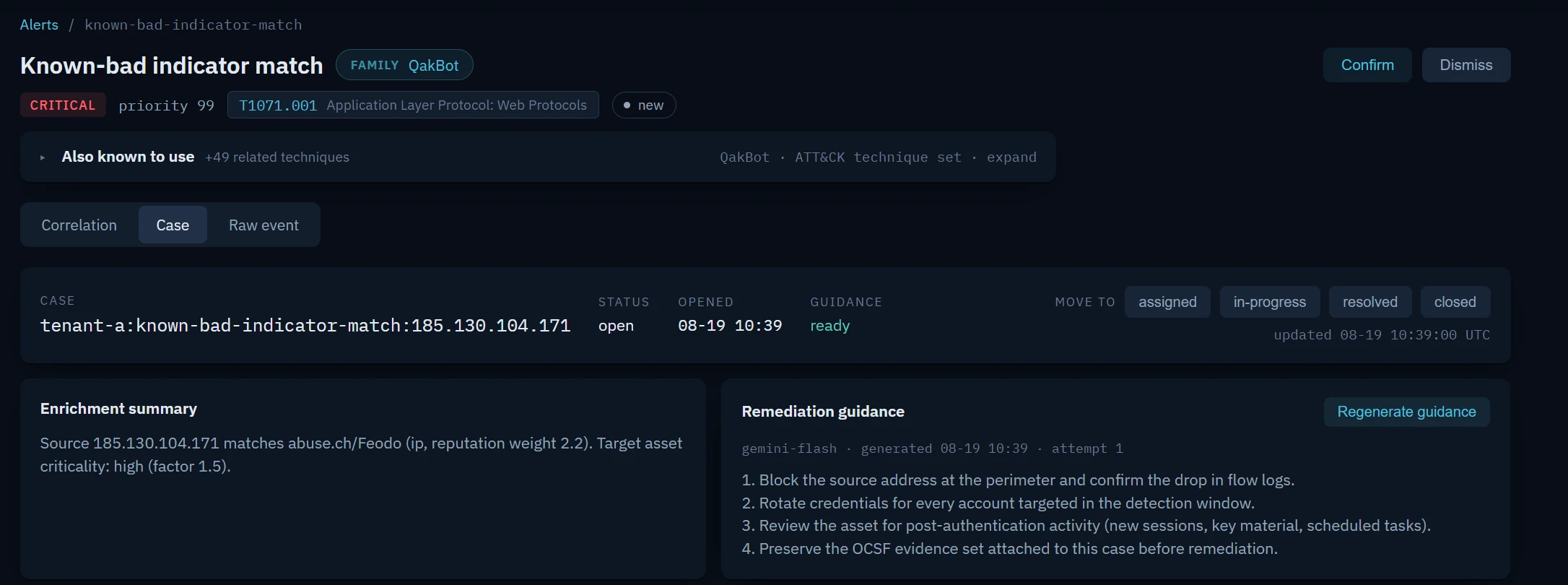 Phylax remediation model settings — model tier, data destination and current selection